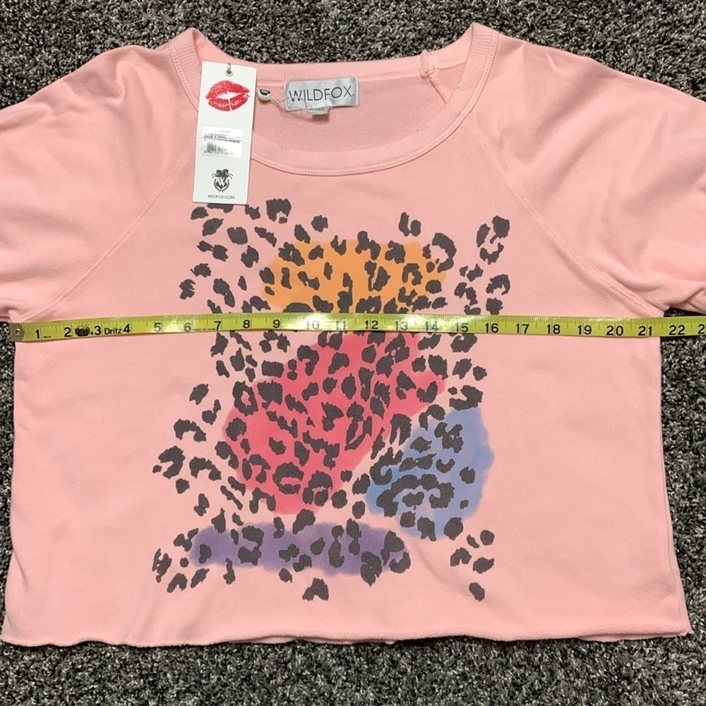 Wildfox Airbrush Leopard WTC Crop Sweatshirt M - Picture 8 of 9